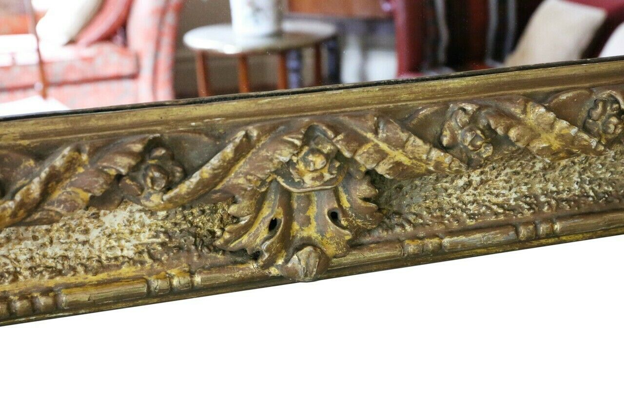 Antique Fine Quality Large Giltwood 19th Century Overmantle Or Wall Mirror photo buy