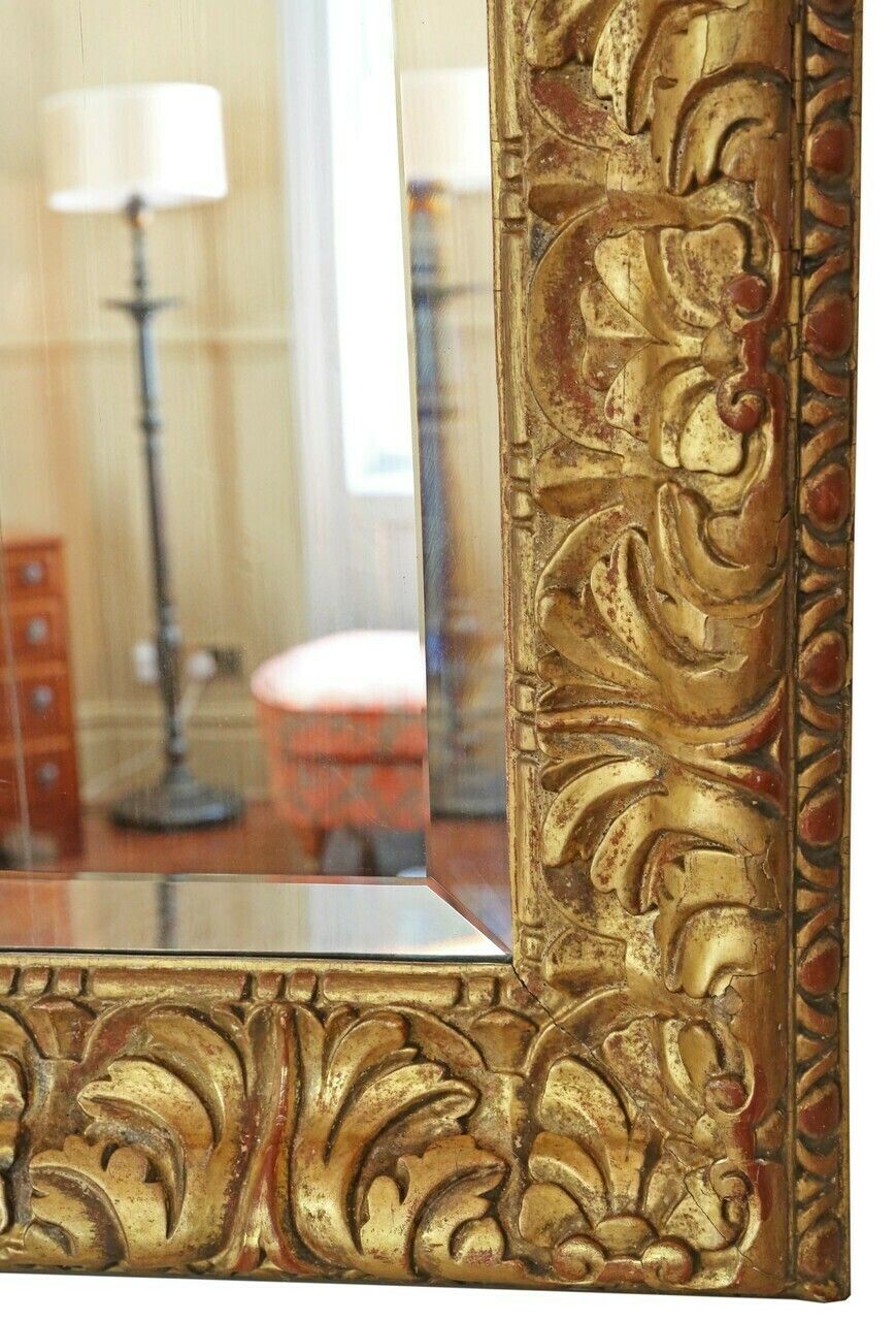 Antique Fine Quality Large Gilt 19th Century Overmantle Or Wall Mirror photo 1995.0
