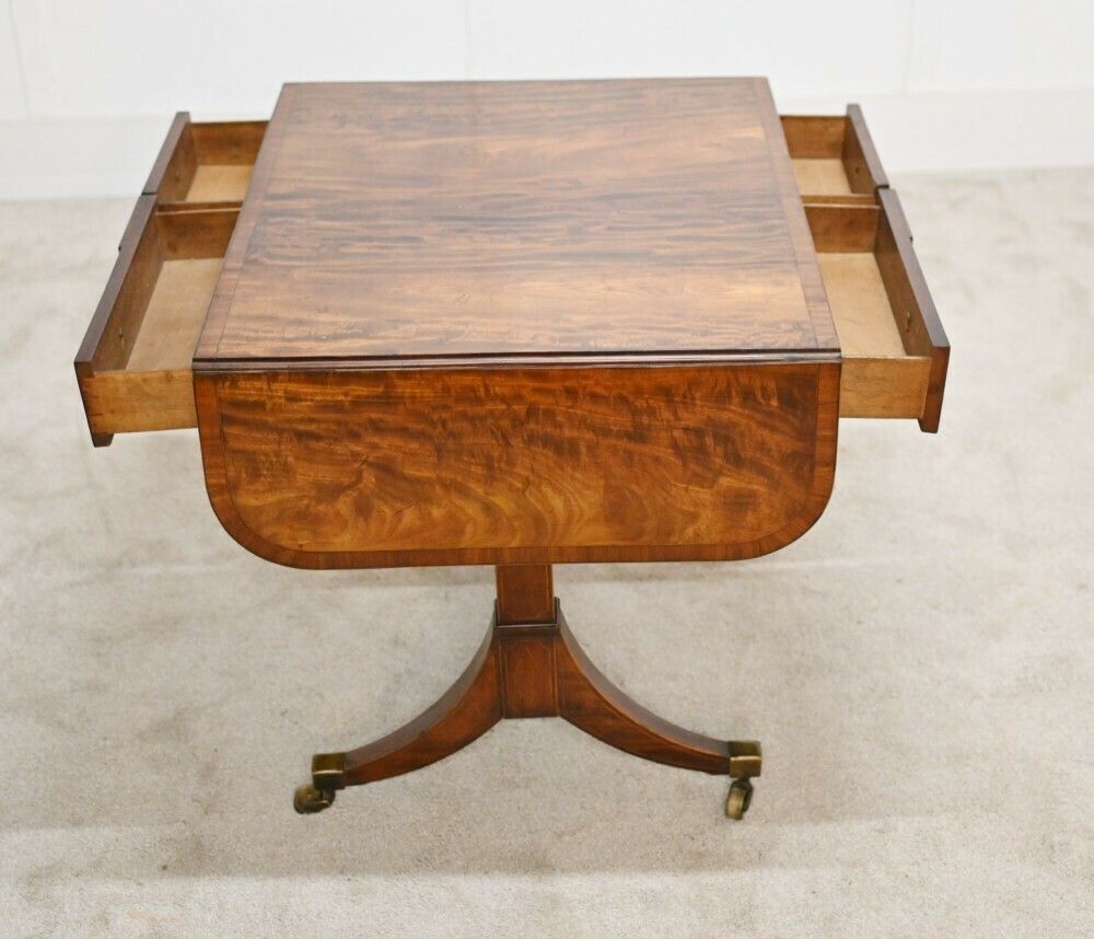 Regency Sofa Table Mahogany Antique Furniture photo vintage