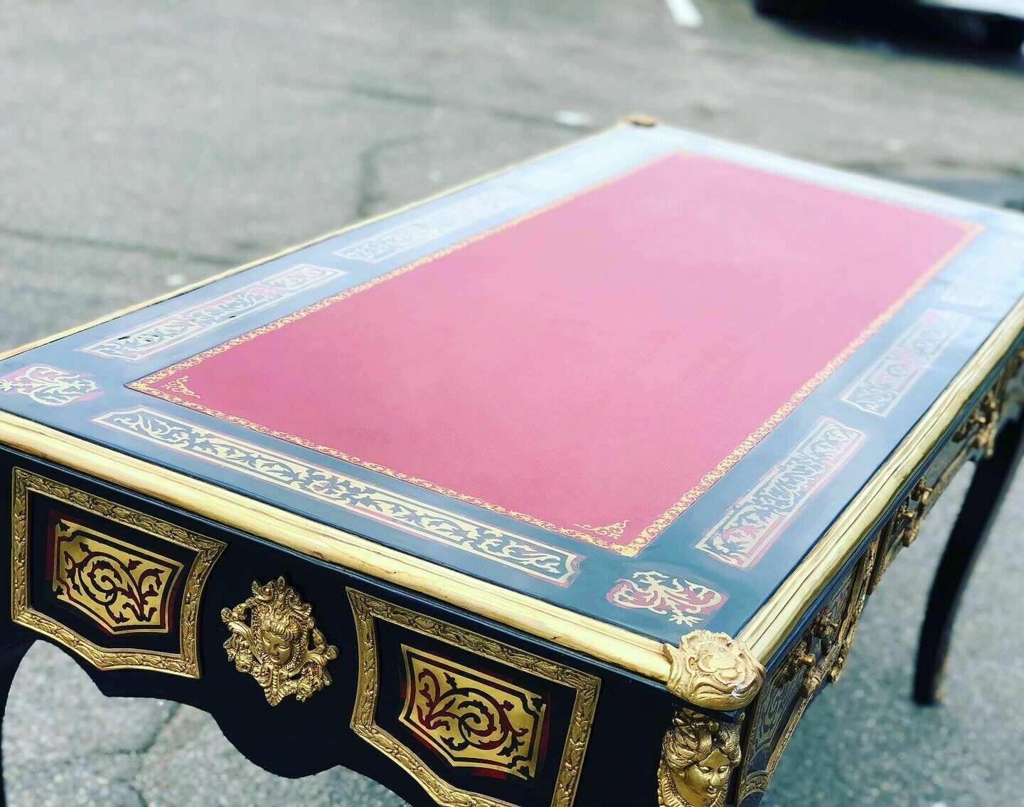 French Empire Style Boulle Desk With Brass Decoration. photo for sale