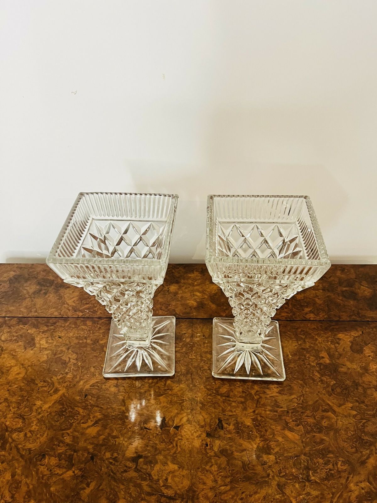 Pair Of Antique Quality Cut Glass Vases photo furniture