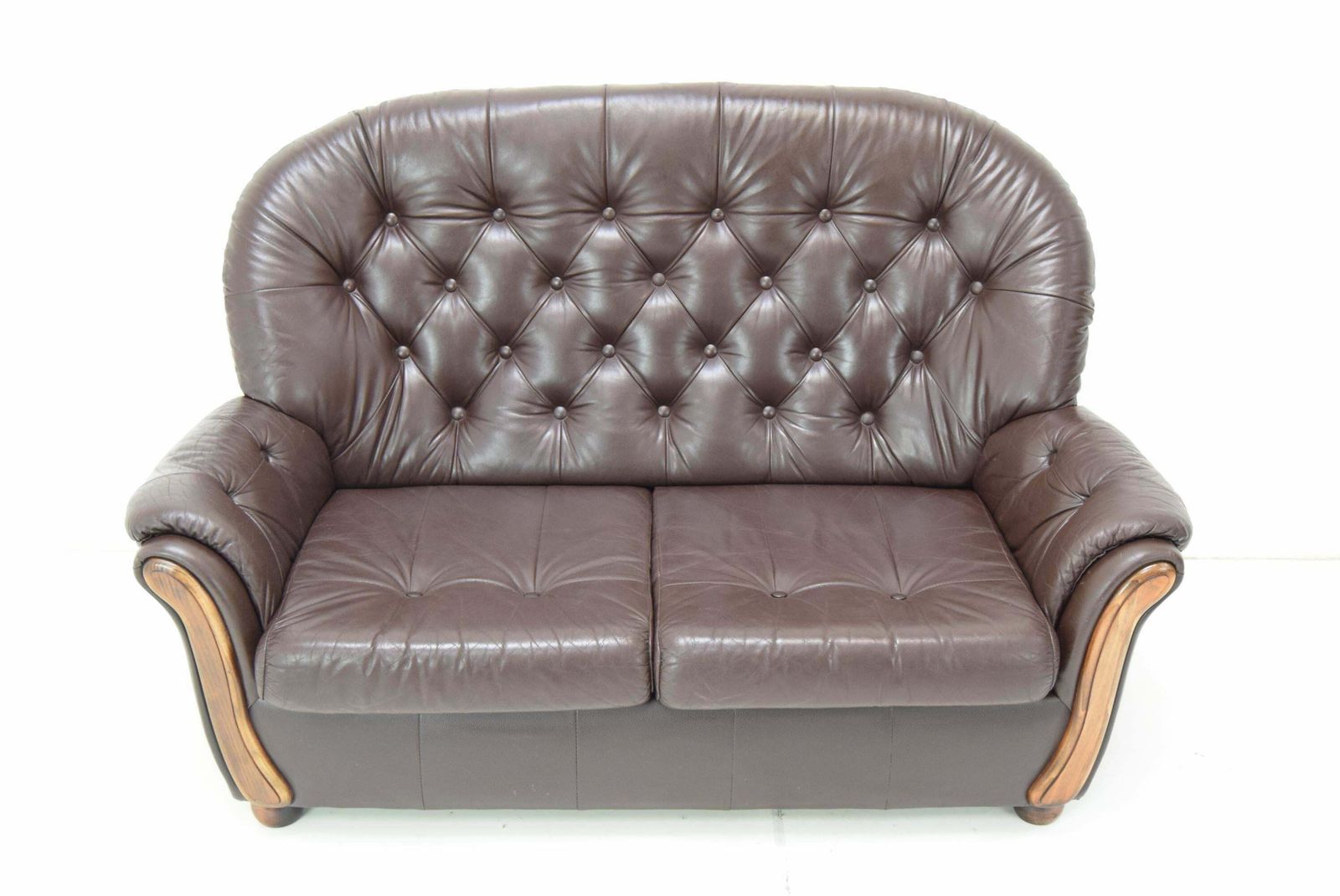 Mid Century Leatherette Two Seat Sofa, 1990's. photo furniture