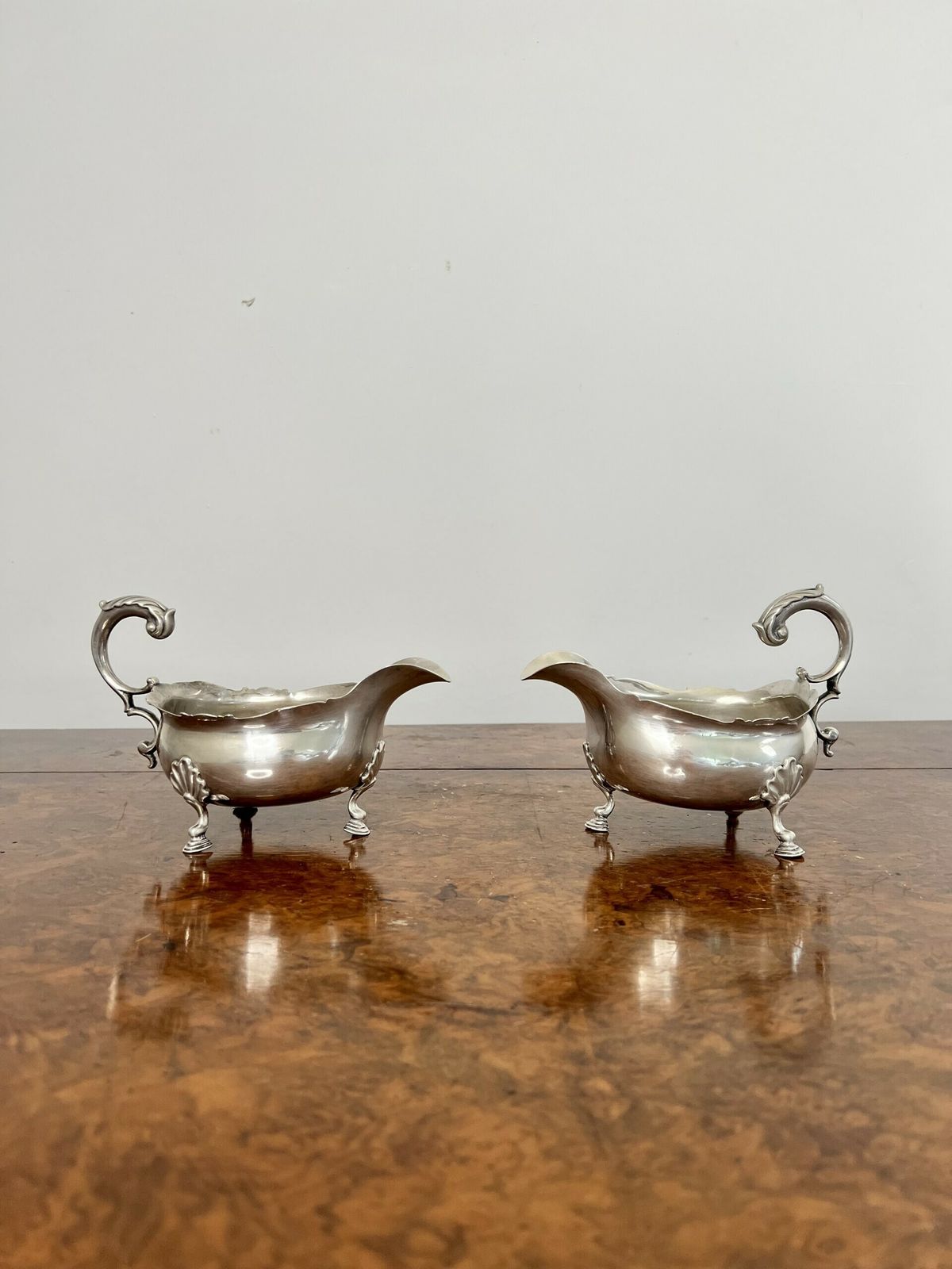 Outstanding Quality Pair Of Antique George III Silver Sauce Boats photo buy