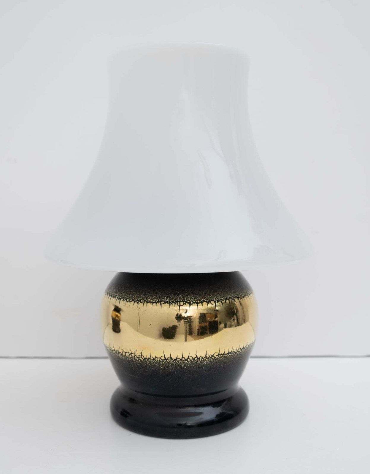 Mid Century Modern Italian Murano Glass Mushroom Table Lamps, 1970s, Pair photo Lighting