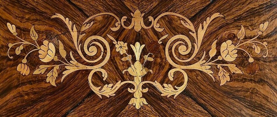 Small Marquetry Table, Louis XVI Style, 19th Century photo vinterior