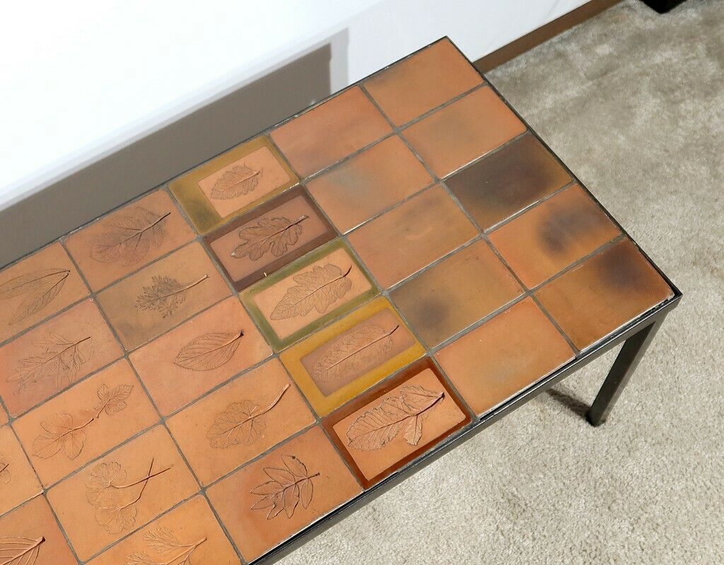 Vallauris Ceramic Coffee Table, Signed R. Capron, Les Herbiers Collection – 1960 photo 1771.6