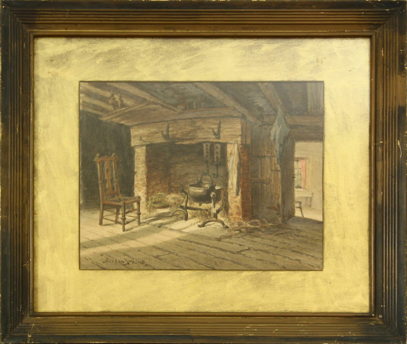 Watercolour By David Buchan Young. Old Farmhouse Fireplace