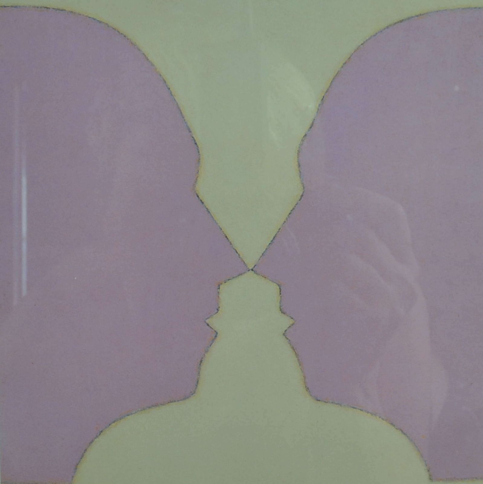 Lithograph Of Silhouette Faces By Beate Selzer photo for sale