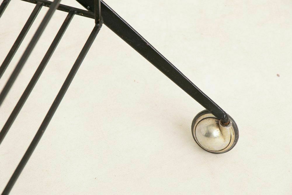 Midcentury Italian Two Tier Metal, Glass & Brass Bar Cart C.1950 photo buy
