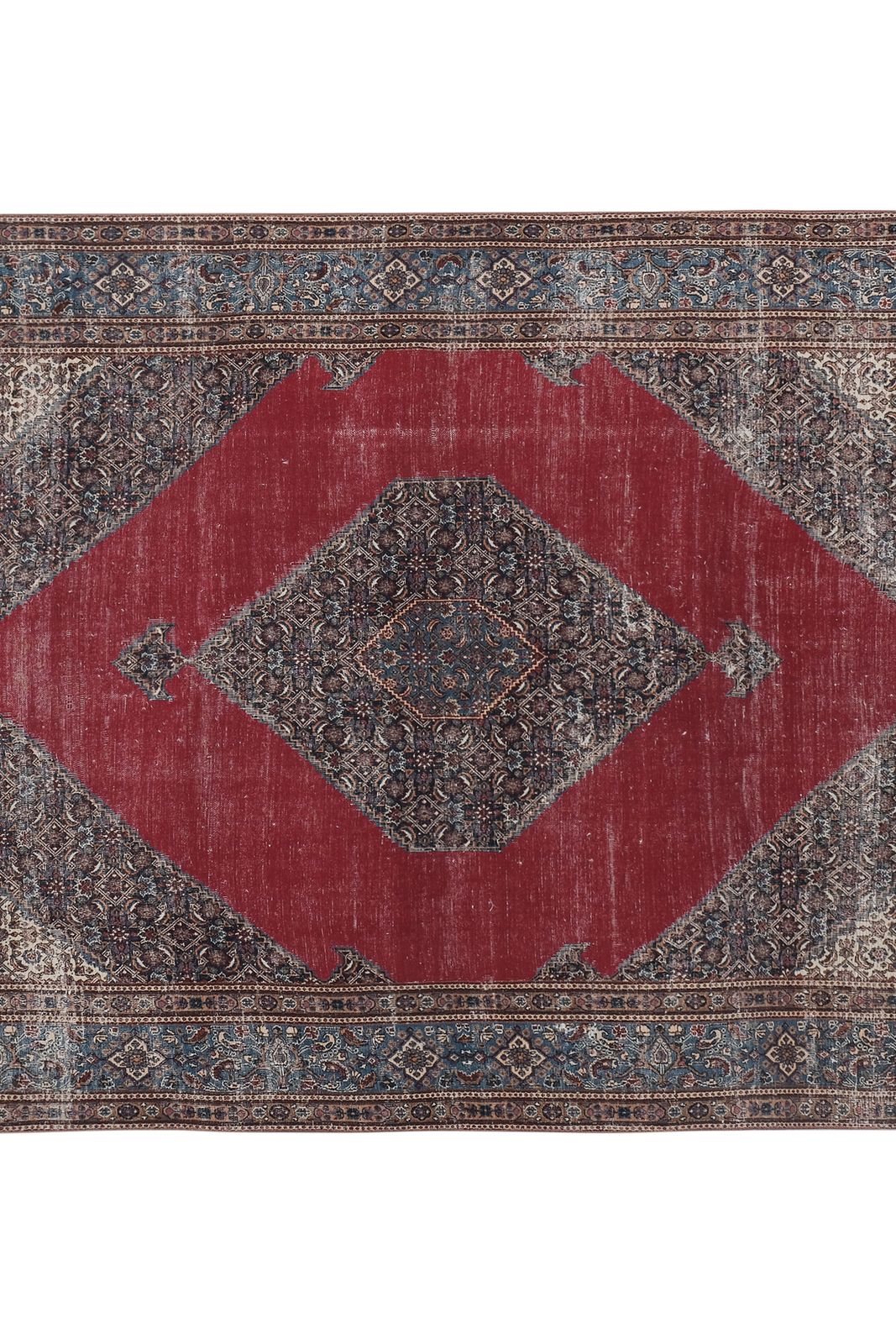 1960s Vintage Mid Century Hand Knotted Red Anatolian Rug 7'1'' X 10'7'' photo Textiles