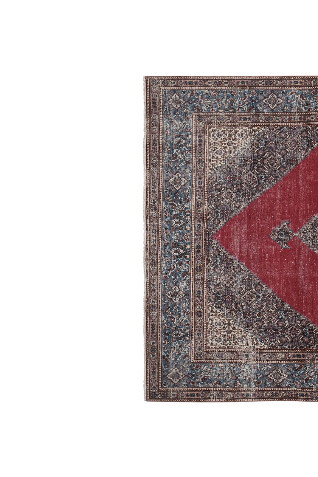 1960s Vintage Mid Century Hand Knotted Red Anatolian Rug 7'1'' X 10'7'' photo buy