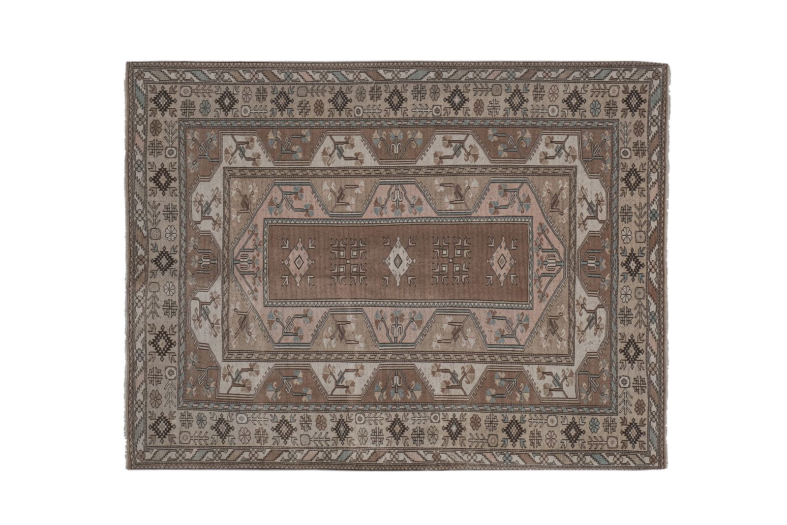 Decorative Turkish Soft Muted Color Oushak Living Room Rug photo vinterior