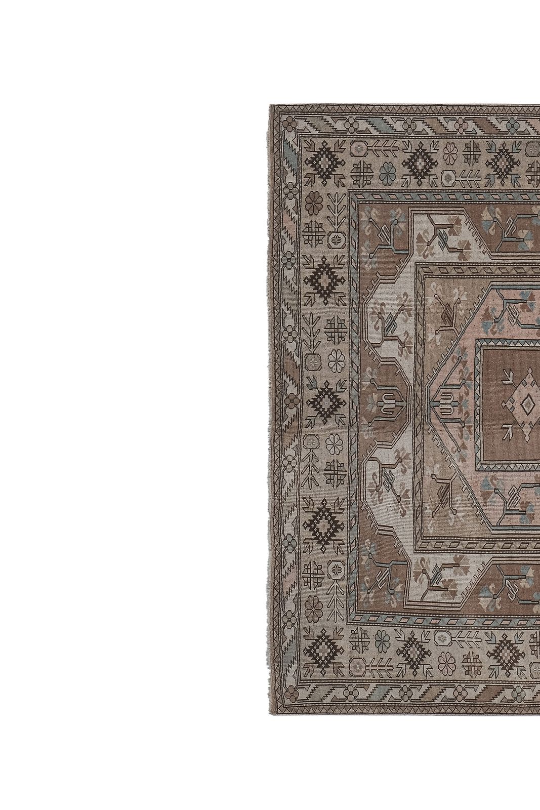 Decorative Turkish Soft Muted Color Oushak Living Room Rug photo vintage