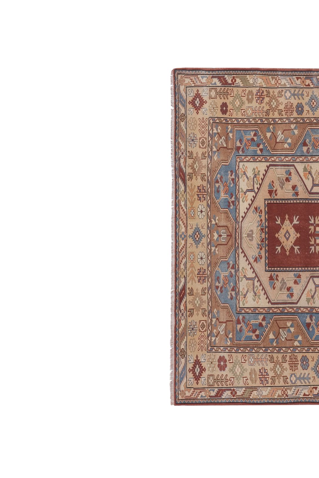 1960s Decorative Turkish Soft Muted Color Oushak Living Room Rug 6'10'' X 7'7'' photo buy