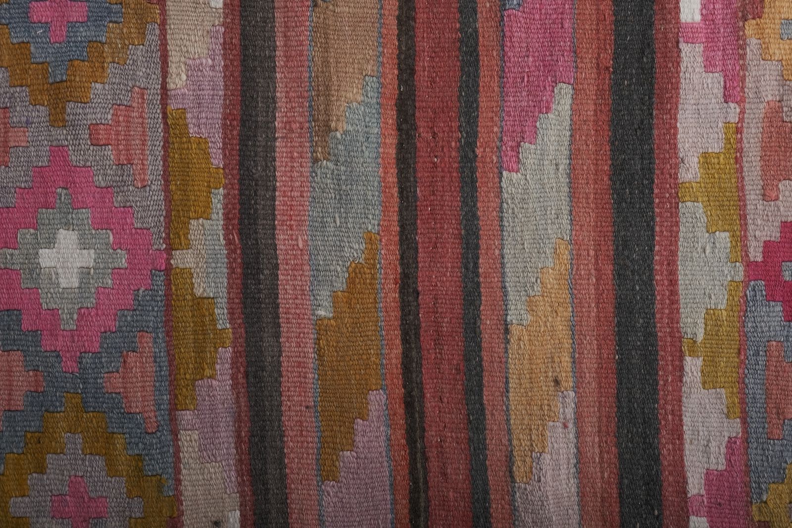 photo for sale 1960s Vintage Faded Turkish Kilim Runner   Stair Rug