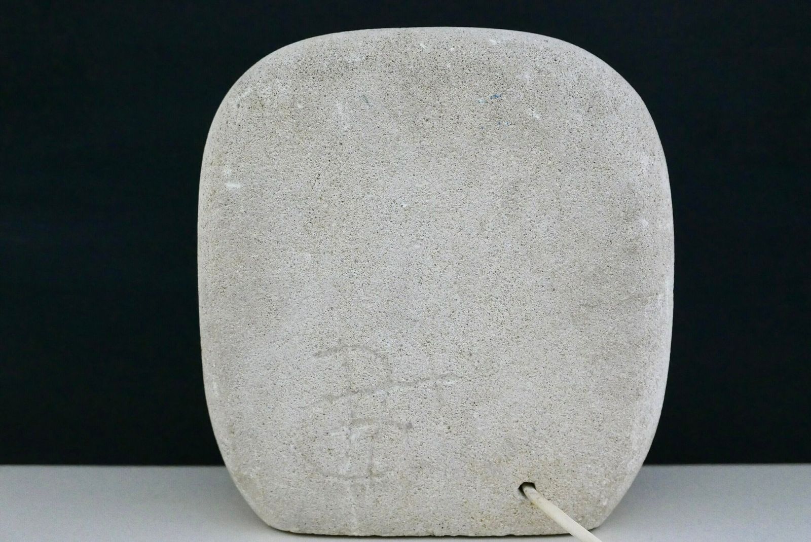 French Architectural And Sculptural Stone Lamp By Arsène Galisson, 1960s / Table Lamp, Carved, Column, Architecture photo buy