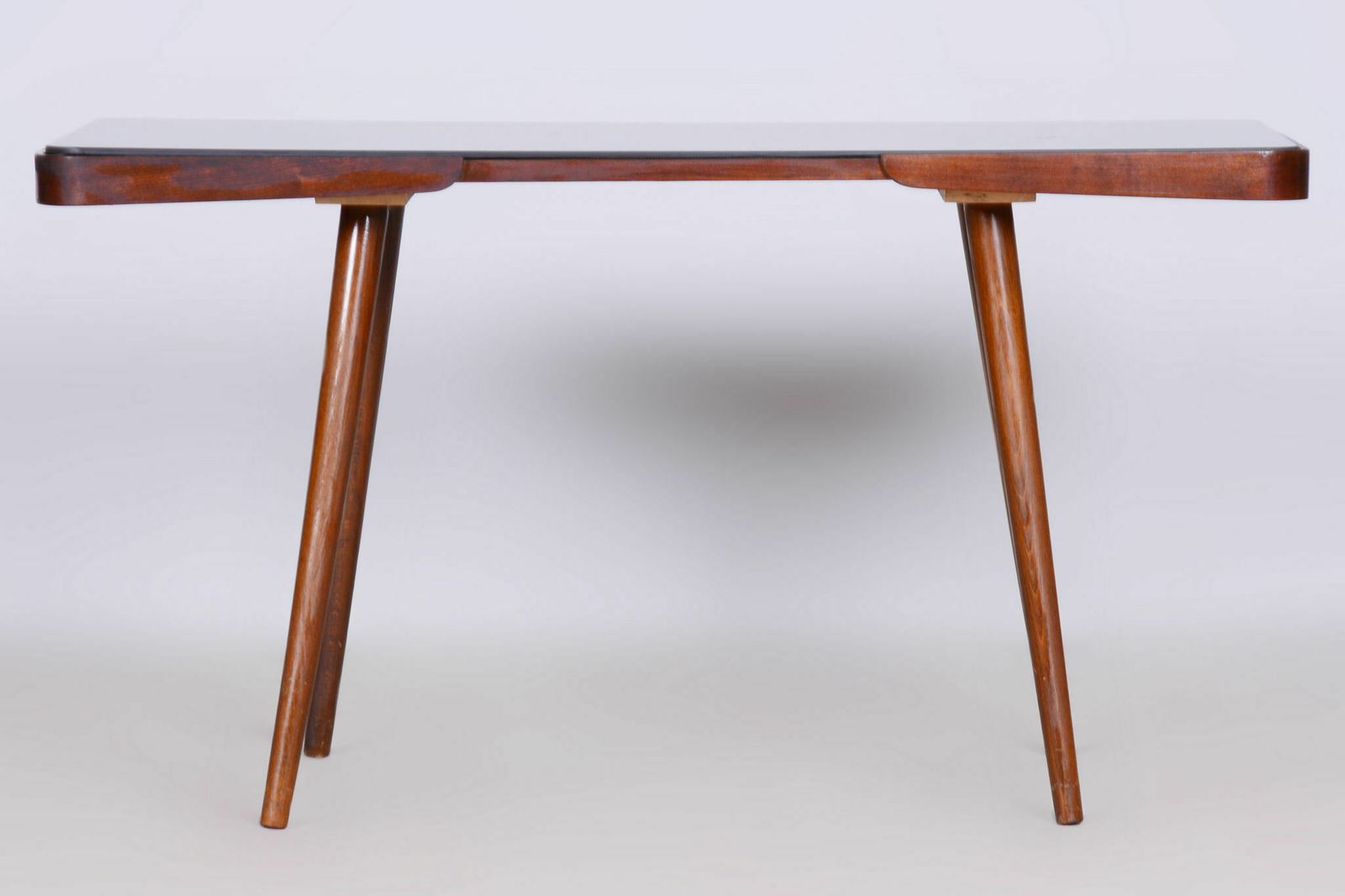 Original Midcentury Beech Coffee Table, Opaxit Glass, Maker Interier Praha, Well Preserved Condition, Revived Polish, Czechia photo 350.0