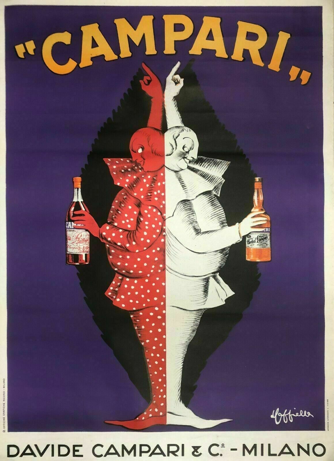 Leonetto Cappiello, 1950   Campari   Original Lithographic Vintage Affiche   Cm 140 X 100   In 55,1 X 39,4