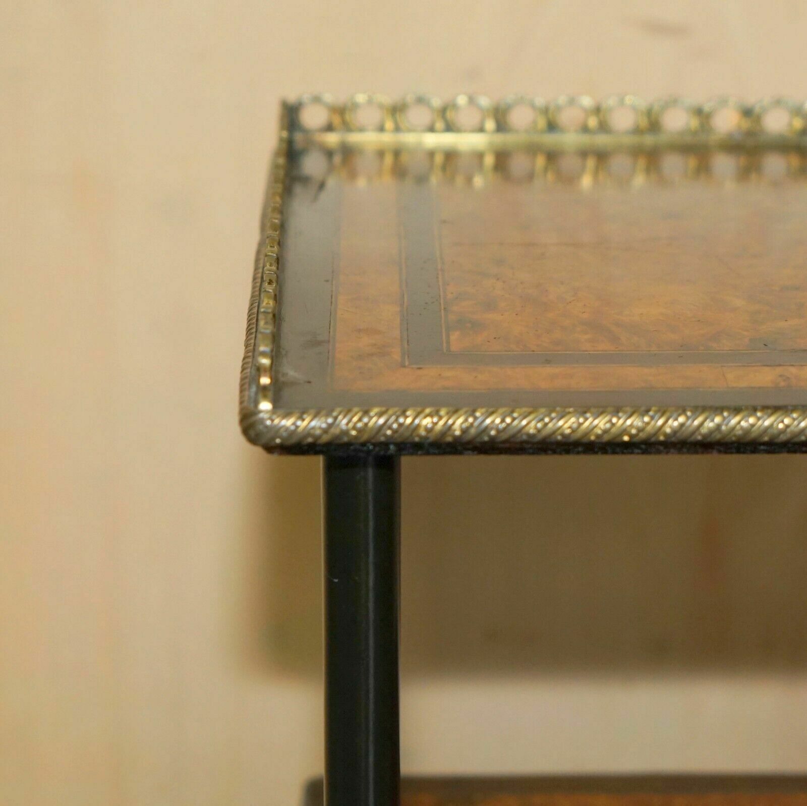 Pair Of Victorian Ebonised Amboyna Wood Etageres Side End Lamp Wine Tables photo vinterior