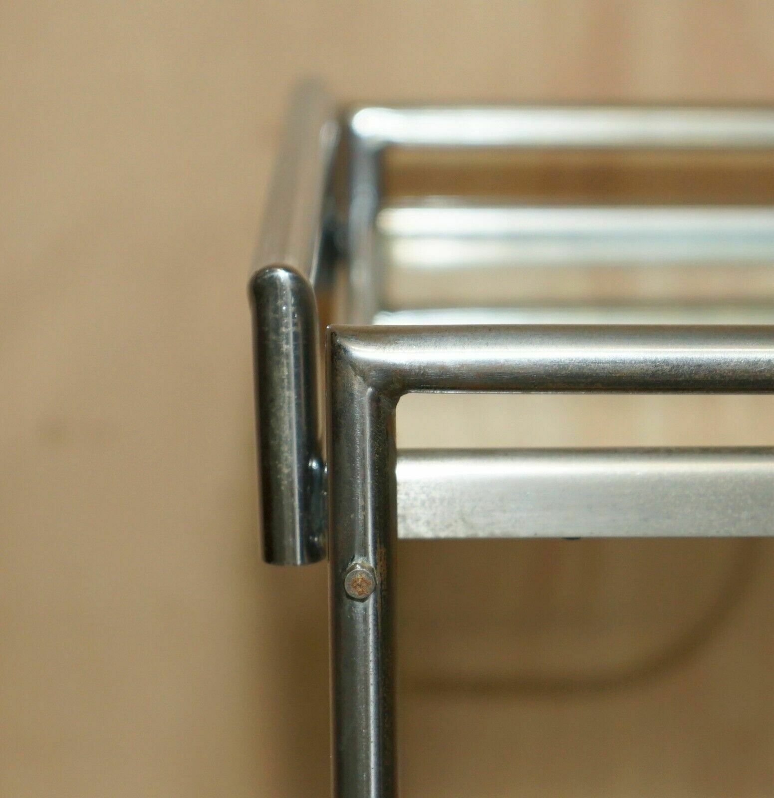 Antique Art Deco Circa 1920's French Mirrored Glass Chrome Tea Cake Trolly photo Furniture