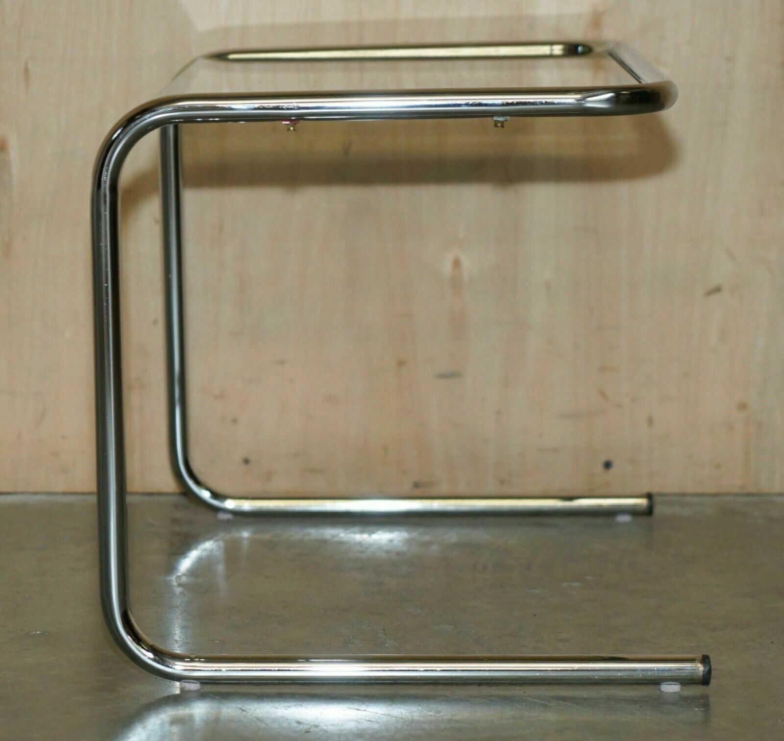 photo for sale Vintage Mid Century Modern Milo Baughman Chrome & Smoked Glass Nest Of Tables