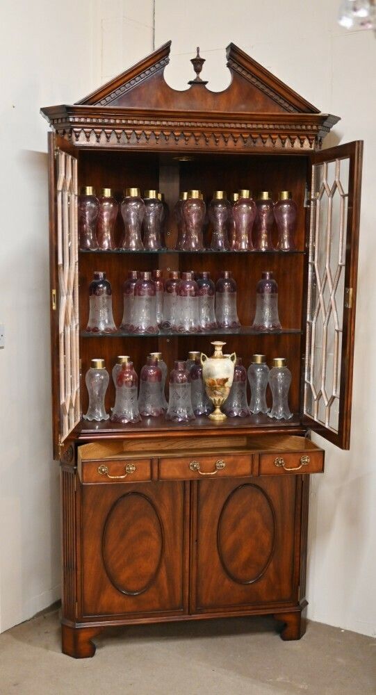 Victorian Corner Cabinet Mahogany Bookcase Glazed photo 1650.0