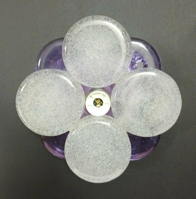 Pair Of Amethyst And Clear Sconces By Poliarte photo for sale