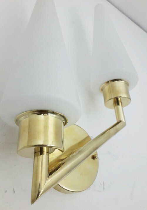 Midcentury Double Cone Stilnovo Sconce, 10 Available photo vinterior