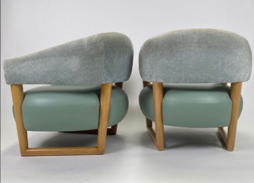 Iconic Art Deco Armchairs With Pouffes   Will Sell Individually photo Furniture