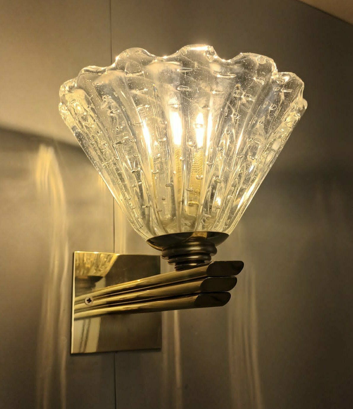 Pair Of Bollicine Cups Sconces By Barovier E Toso, 2 Pairs Available photo buy