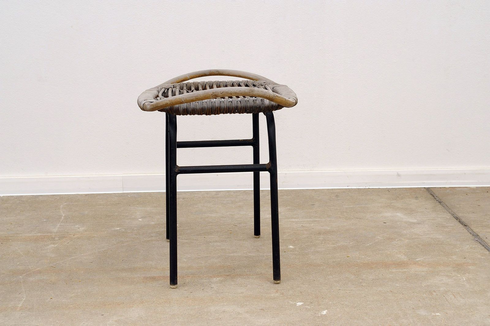 Mid Century Rattan Stool By Alan Fuchs, Uluv, 1960´S, Czechoslovakia photo 160.0