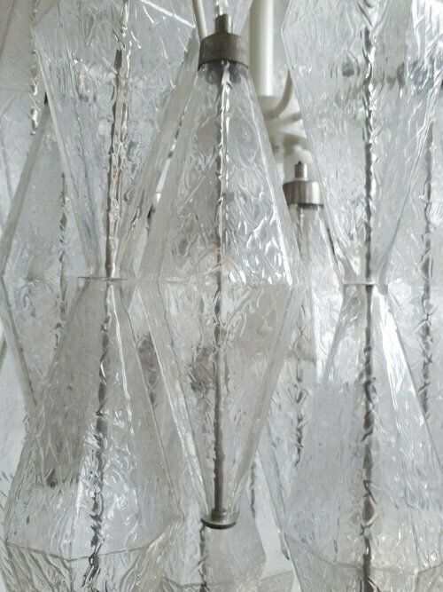 Vintage Italian Chandelier With Clear Poliedri photo vintage