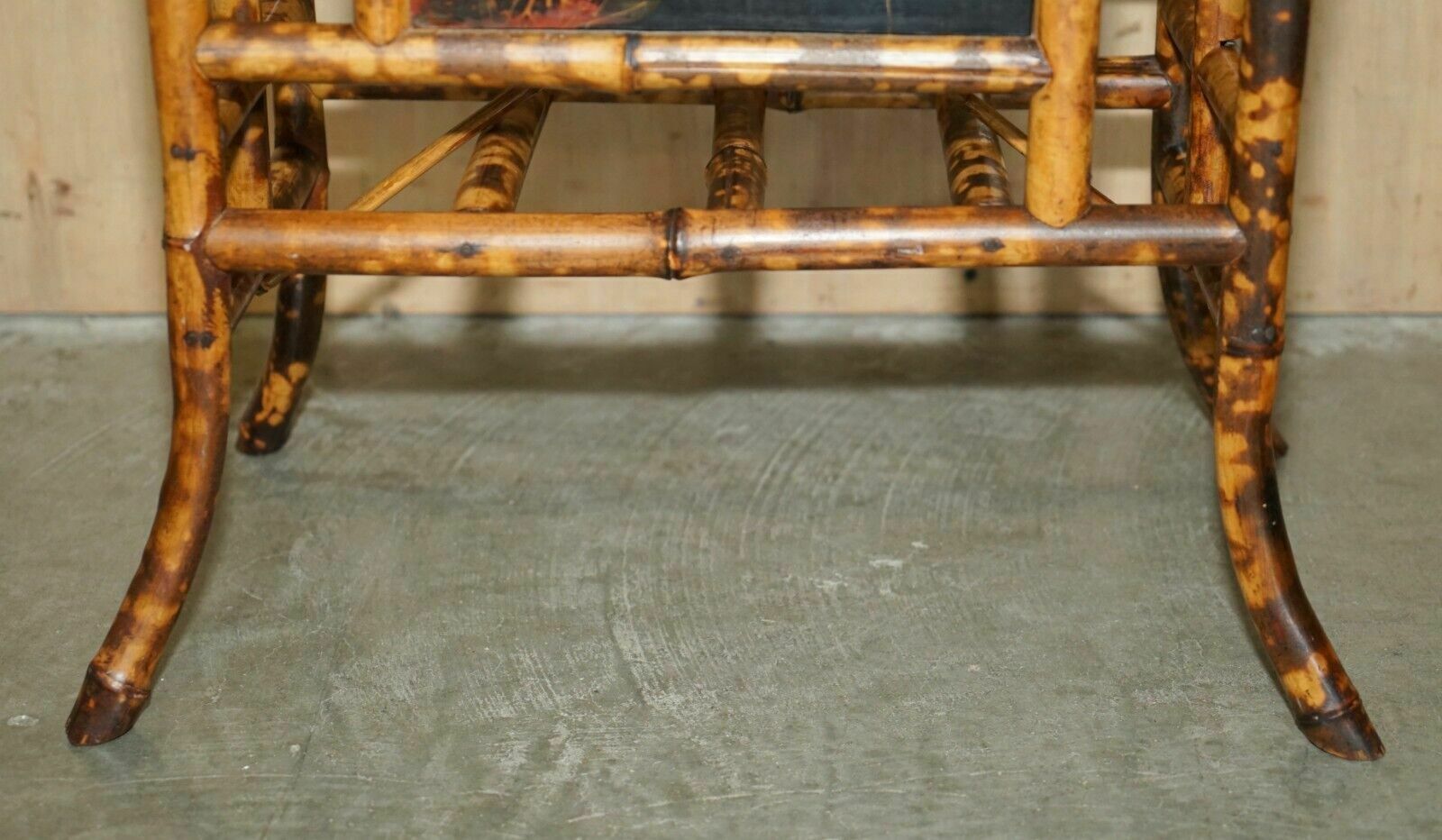 Antique Circa 1880 Aesthetic Movement Bamboo Carved Chinese Magazine Paper Rack photo vinterior