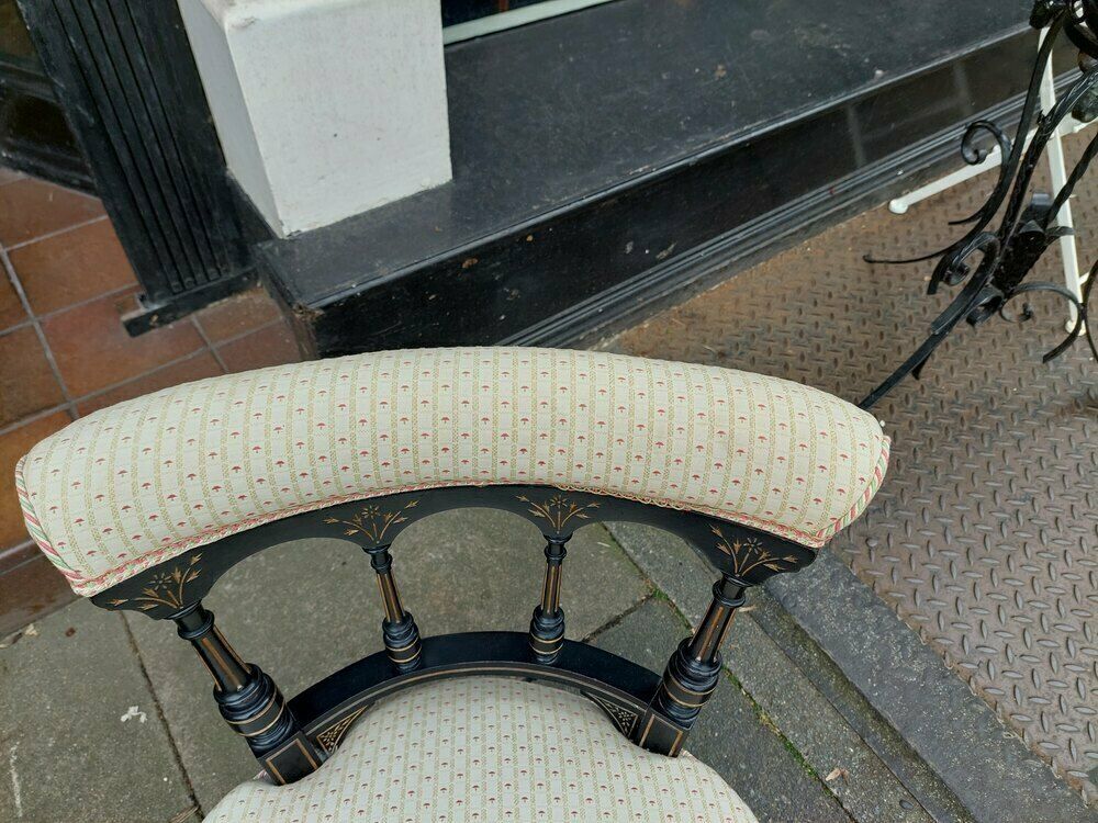 Pair Of Victorian Aesthetic Period Ebonised Chairs photo for sale