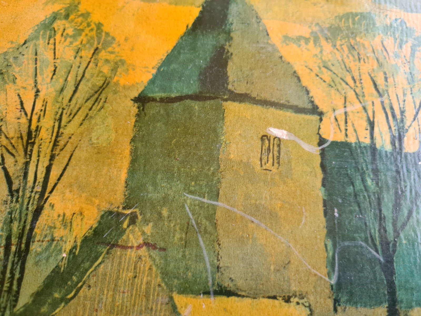 A Wooden Painting    European Village photo Art