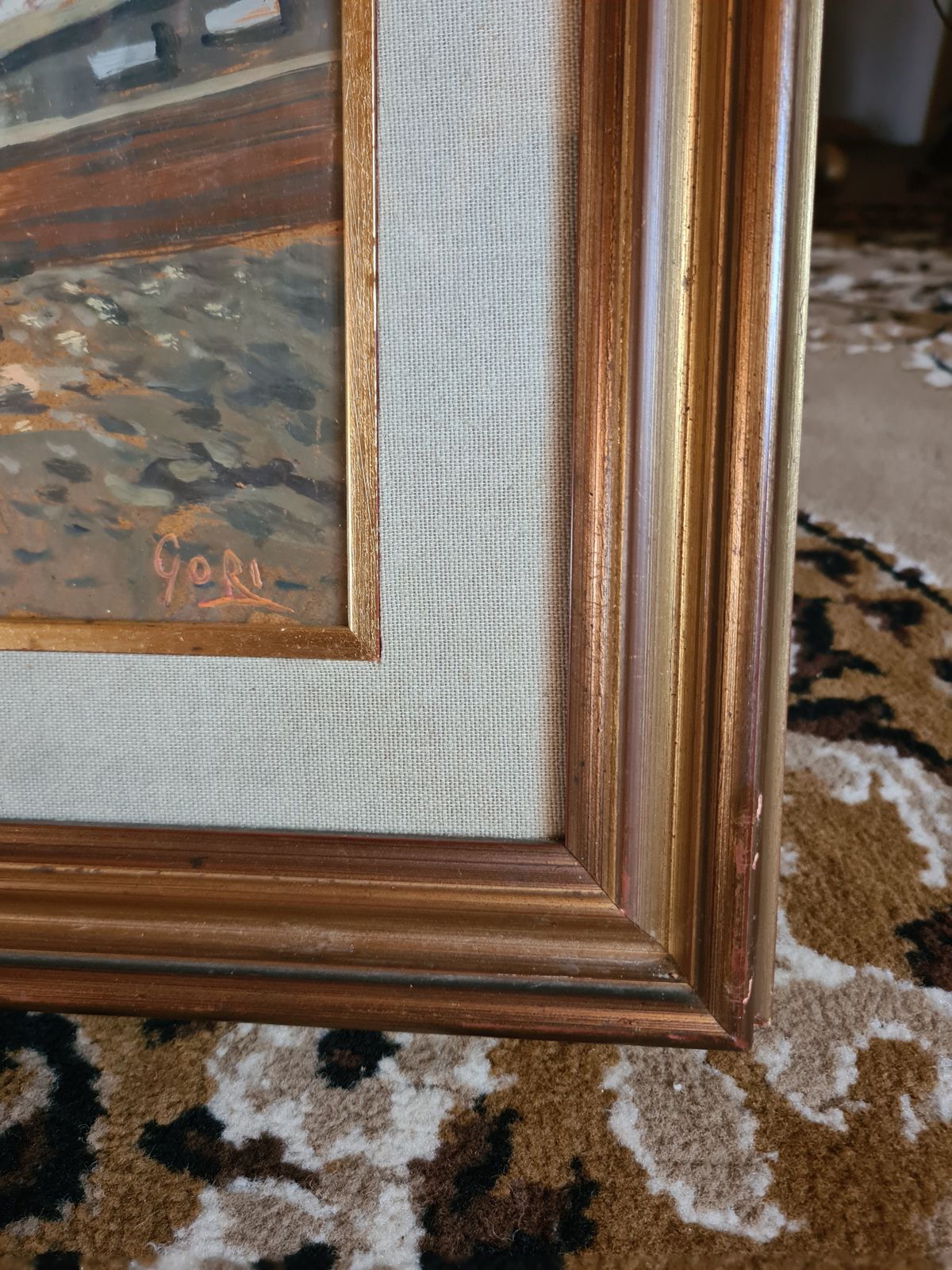 photo furniture By The Lake Painting   Oil On Canvas