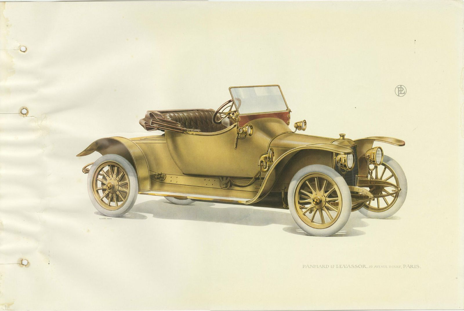Antique Print Of The Panhard Et Levassor Deux Bauqets Car