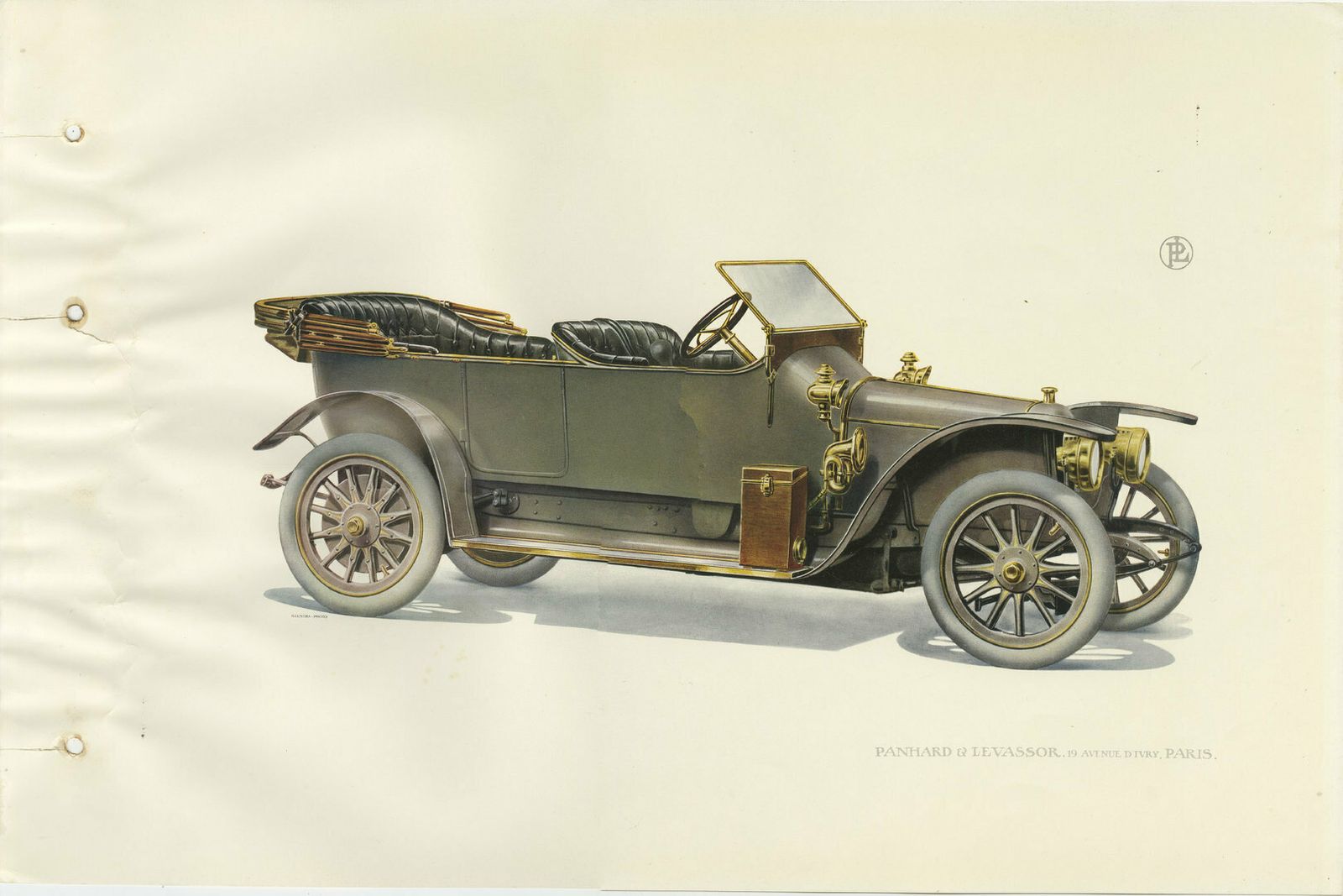 Antique Print Of The Panhard Et Levassor Torpedo Car