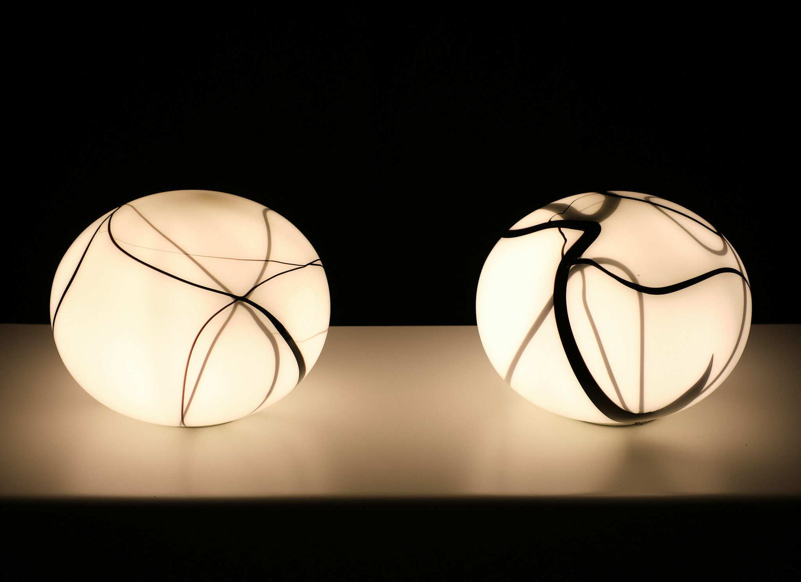 photo vinterior Xl Dutch Design By Zijlstra Tiel , Glass Zebra Table Lamps 1980s