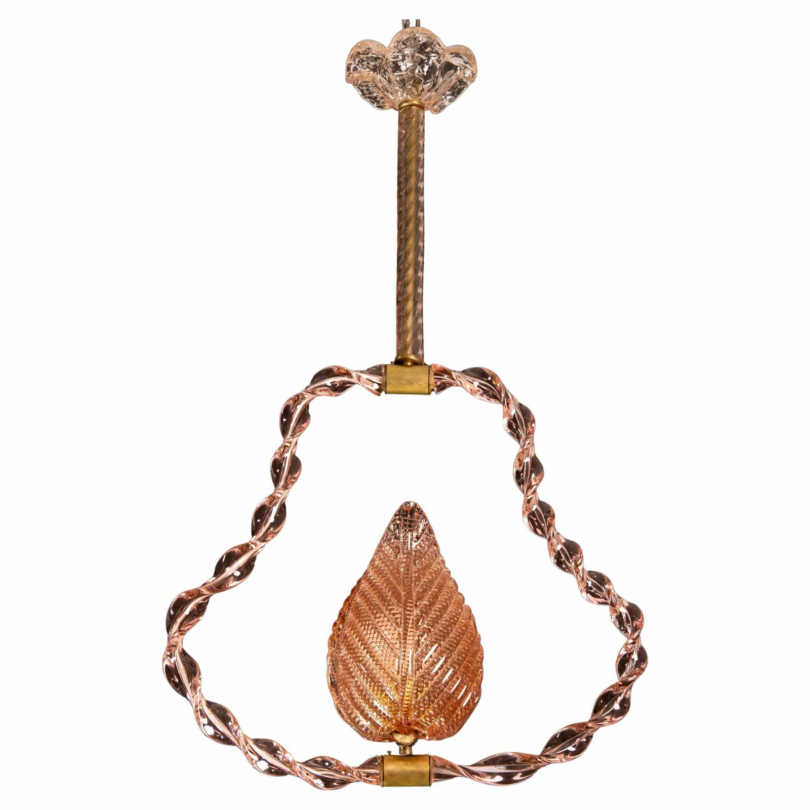 Amazing Rare Pink Murano Twisted Glass Chandelier By Ercole Barovier, 1940s photo buy