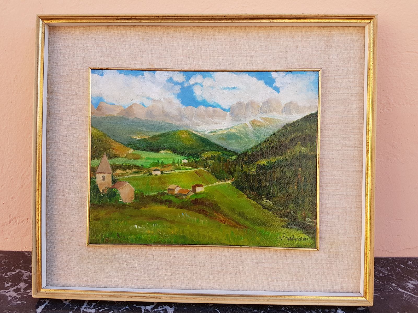 A Village In Europe Painting Oil On Canvas photo 139.0