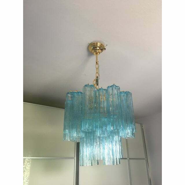 Murano Style Glass Chandelier, Lot Of 2 Or A Pair Of Chandeliers photo Lighting
