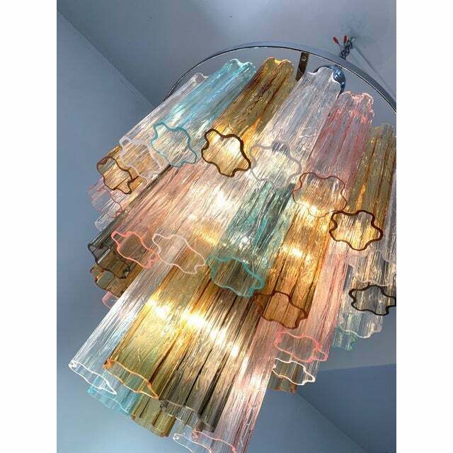 Contemporary Multicolor Tronchi Murano Glass Chandelier ,  Lot Of 2 Or A Pair Of Chandeliers photo 7192.0