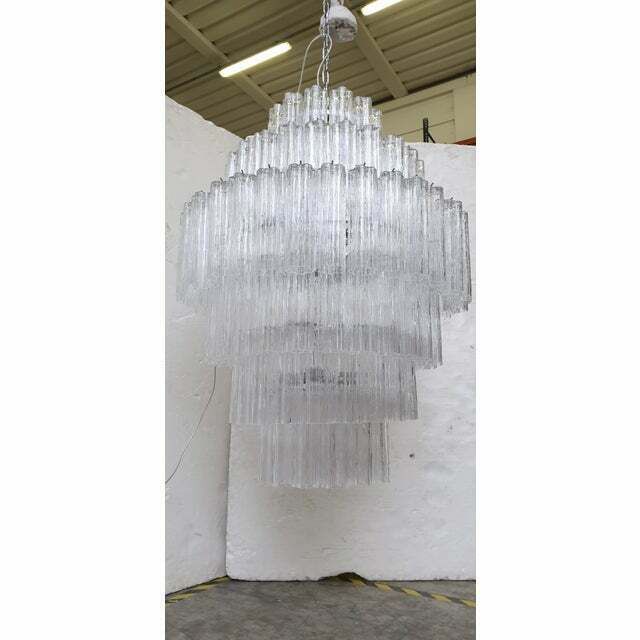 Murano Glass Sputnik Chandelier Transparent Like Mazzega Zuccheri Venini Barovier Style Custom , Lot Of 2 Or A Pair Of Chandeliers photo for sale