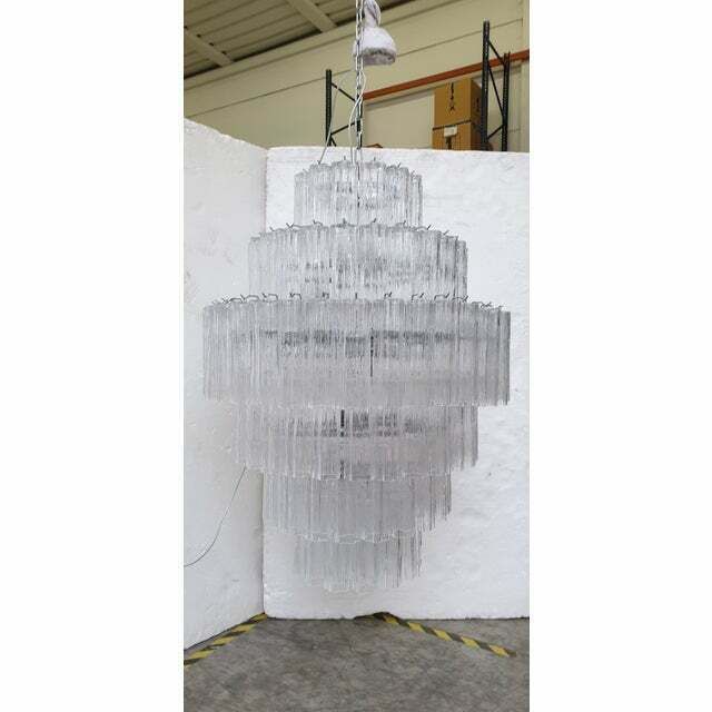 Murano Glass Sputnik Chandelier Transparent Like Mazzega Zuccheri Venini Barovier Style Custom , Lot Of 2 Or A Pair Of Chandeliers photo buy
