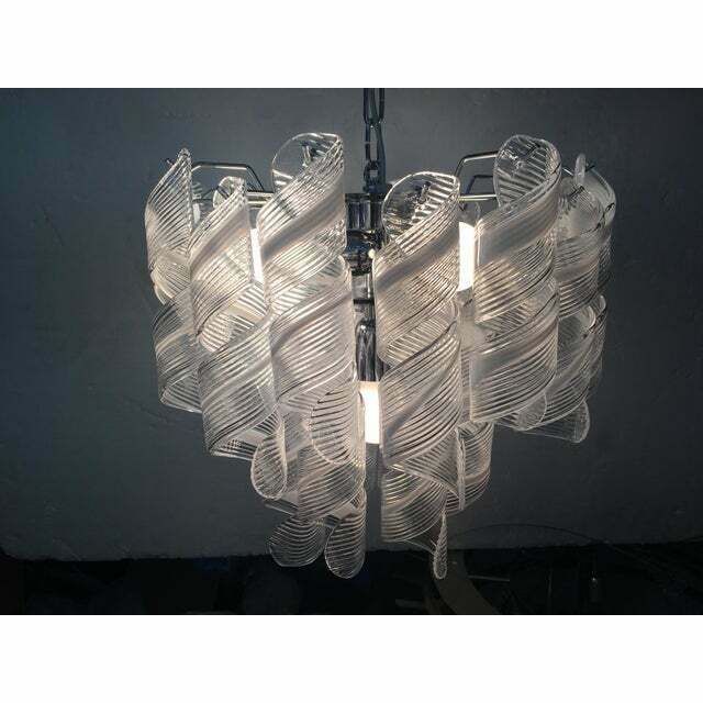 Murano Glass Sputnik Mazzega Style Chandelier , Lot Of 2 Or A Pair Of Chandeliers photo vintage