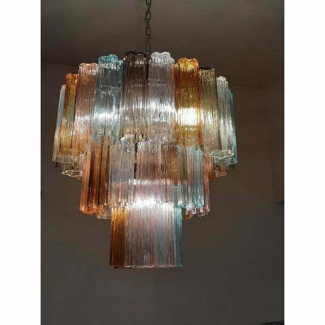 Lighting Contemporary Murano Glass Sputnik Chandelier Multicolors, Mazzega Style , Lot Of 2 Or A Pair Of Chandeliers photo