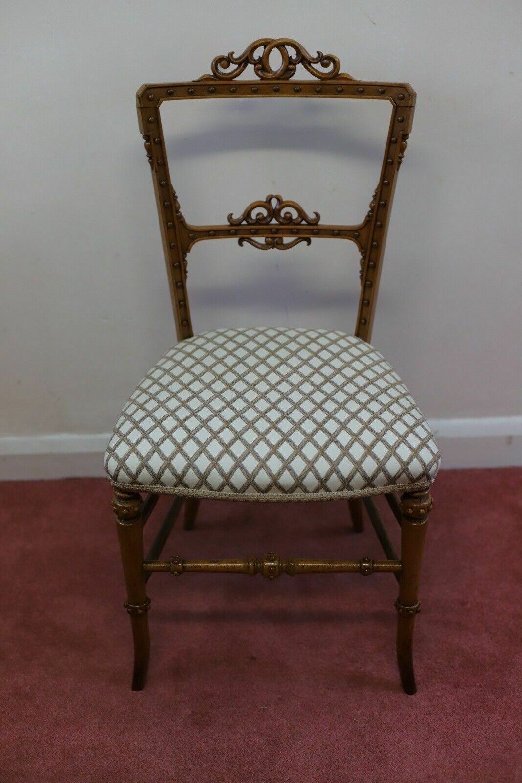 Beautiful Victorian Satin Walnut Bedroom Chair photo furniture