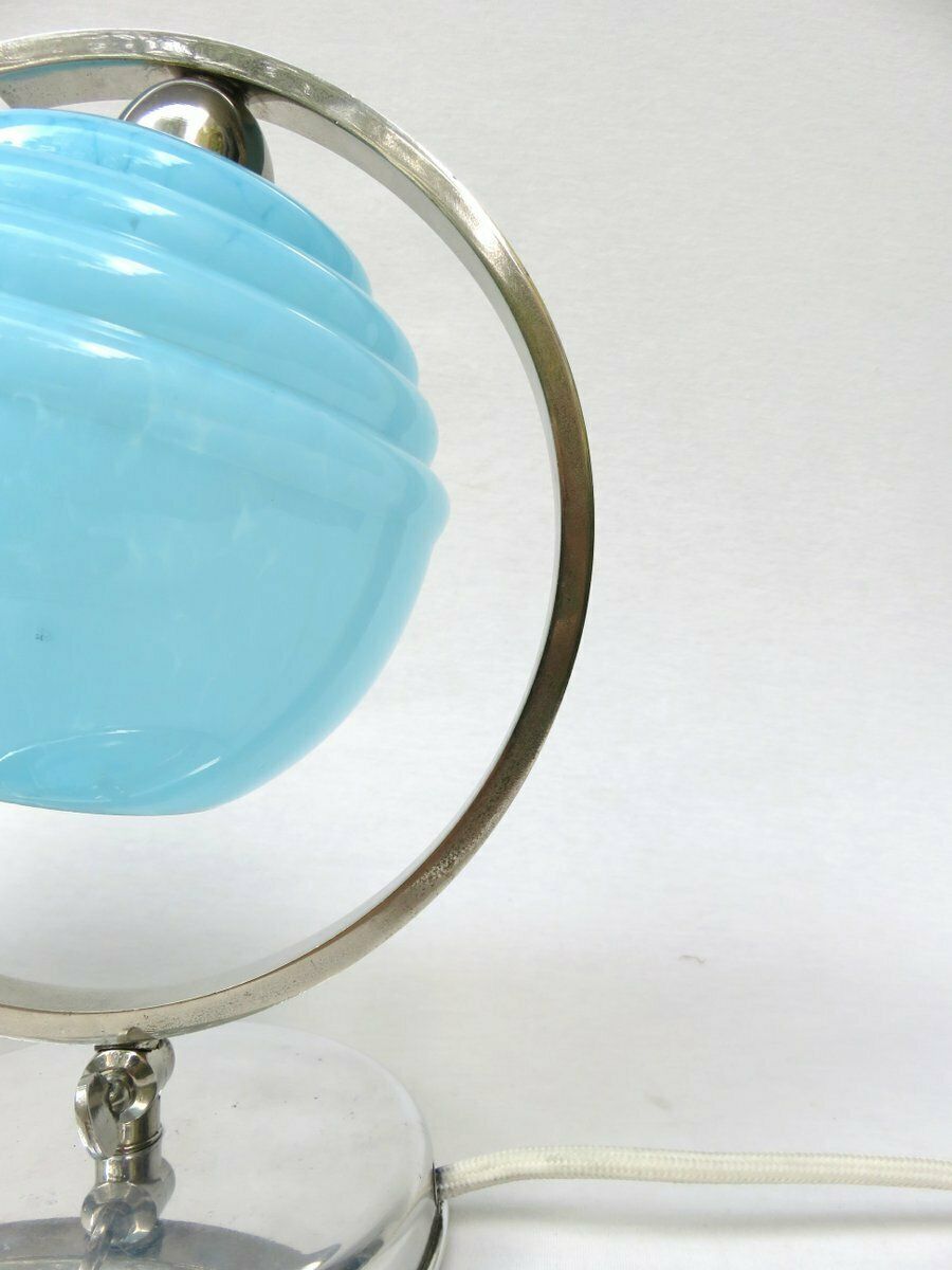 photo buy French Bedside Lights, Art Deco, Umbrellas Flamed Light Blue, 1920s, Set Of 2