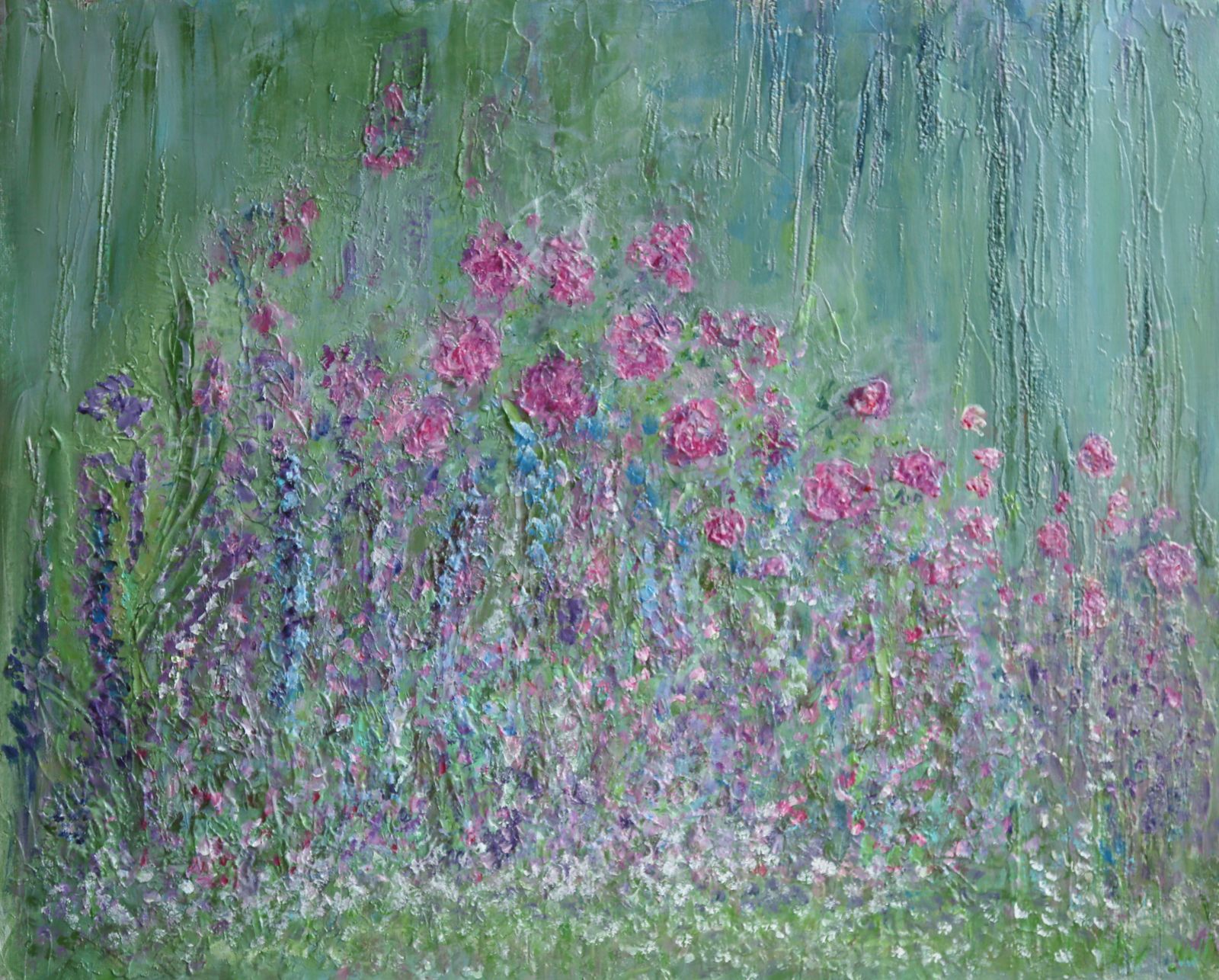 June Border.  Contemporary Impressionist Landscape By Carolyn Miller photo 1200.0